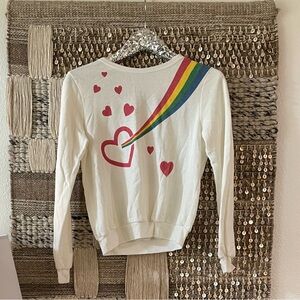 ❤️ 🌈 vintage white heart & rainbow women’s sweatshirt